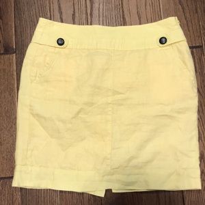 Banana Republic yellow Linen skirt